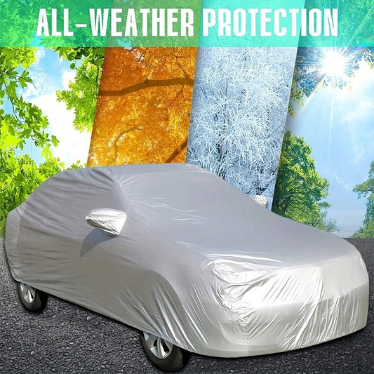 170T Silvery Coated Cloth Car Cover Sunshade,Sunscreen Heat Insulation,Scratch Resistant