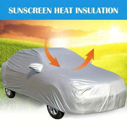 170T Silvery Coated Cloth Car Cover Sunshade,Sunscreen Heat Insulation,Scratch Resistant