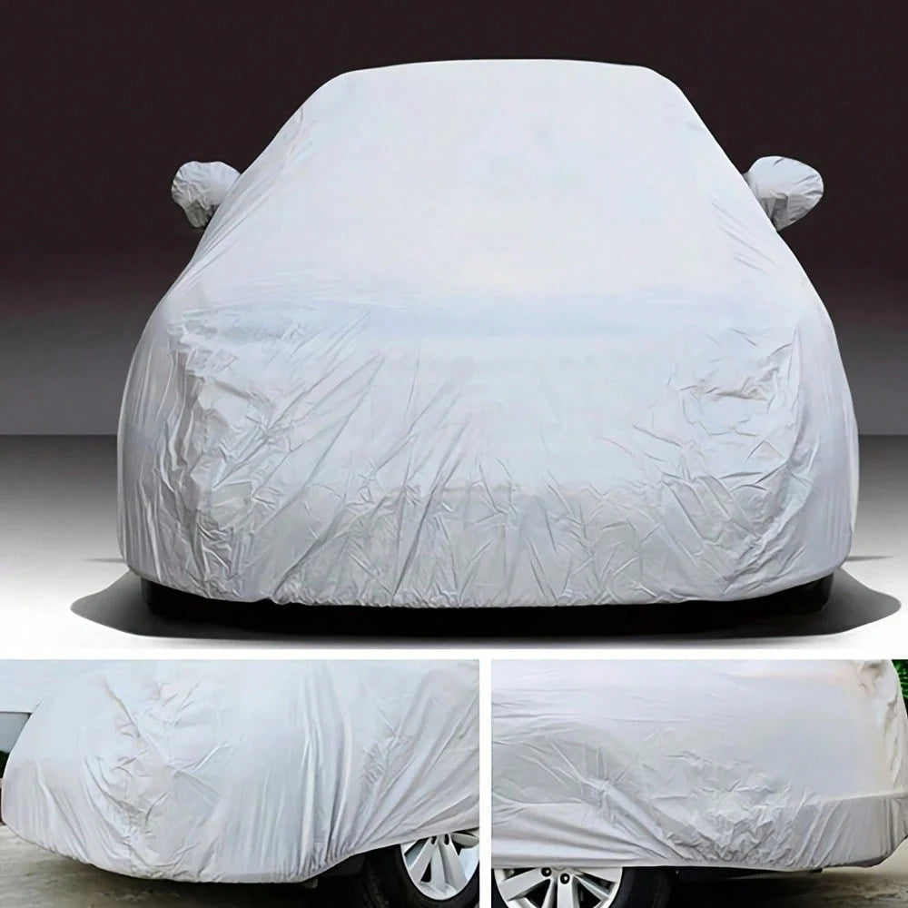 170T Silvery Coated Cloth Car Cover Sunshade,Sunscreen Heat Insulation,Scratch Resistant