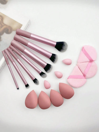 18/17/12/11/10/9/8/7/1pc Makeup Brush And Sponge Tool Set, Professional Makeup Brush And Makeup Sponge Set, Powder Puff And Makeup Brush Set, Makeup Brush Set, Complete Makeup Tool Set, Makeup Gift Se
