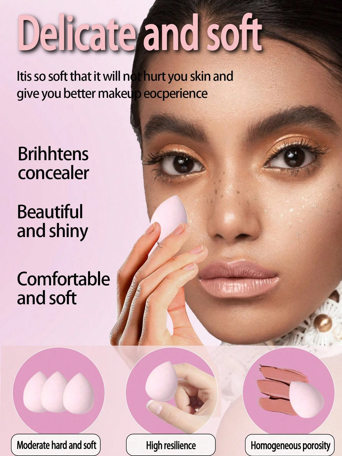 18/17/12/11/10/9/8/7/1pc Makeup Brush And Sponge Tool Set, Professional Makeup Brush And Makeup Sponge Set, Powder Puff And Makeup Brush Set, Makeup Brush Set, Complete Makeup Tool Set, Makeup Gift Se