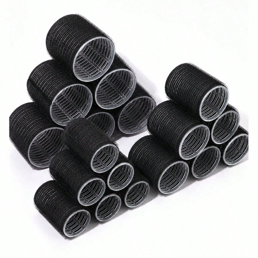 18pcs/Set Self-Adhesive Hair Curlers Set, Heatless Hair Rollers, Salon Hair Styling Tools, Sticky Hair Styling Accessories, Travel Essential, Affordable Hair Curling Tools
