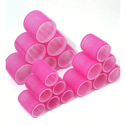 18pcs/Set Self-Adhesive Hair Curlers Set, Heatless Hair Rollers, Salon Hair Styling Tools, Sticky Hair Styling Accessories, Travel Essential, Affordable Hair Curling Tools
