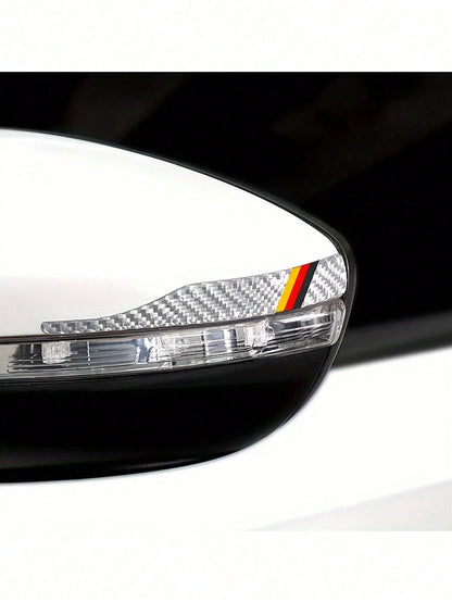 1Pair Carbon Fiber Rearview Mirror Edge Guards- Anti-Collision Waterproof Vinyl Stickers, Exterior Auto Accessory