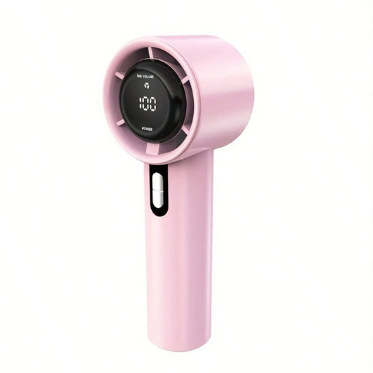 1pc 100 Speeds Portable Turbo Handheld Fan, Mini Rechargeable Personal Cooling Fan, USB-C Pocket Fan For Summer Outdoor Camping Travel Office