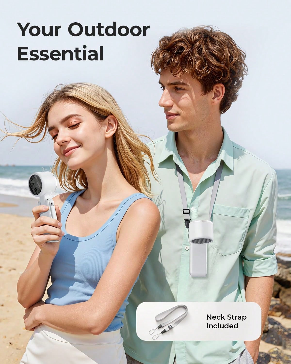 1pc 100 Speeds Portable Turbo Handheld Fan, Mini Rechargeable Personal Cooling Fan, USB-C Pocket Fan For Summer Outdoor Camping Travel Office