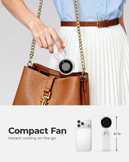 1pc 100 Speeds Portable Turbo Handheld Fan, Mini Rechargeable Personal Cooling Fan, USB-C Pocket Fan For Summer Outdoor Camping Travel Office
