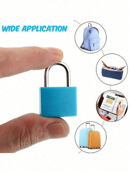 1pc/10pcs Mini Colorful Padlocks With Keys, Zinc Alloy Body And Plastic Shell, Suitable For Luggage, Backpacks, Gym Lockers, Travel Bags, Classrooms, And Other Storage Purposes