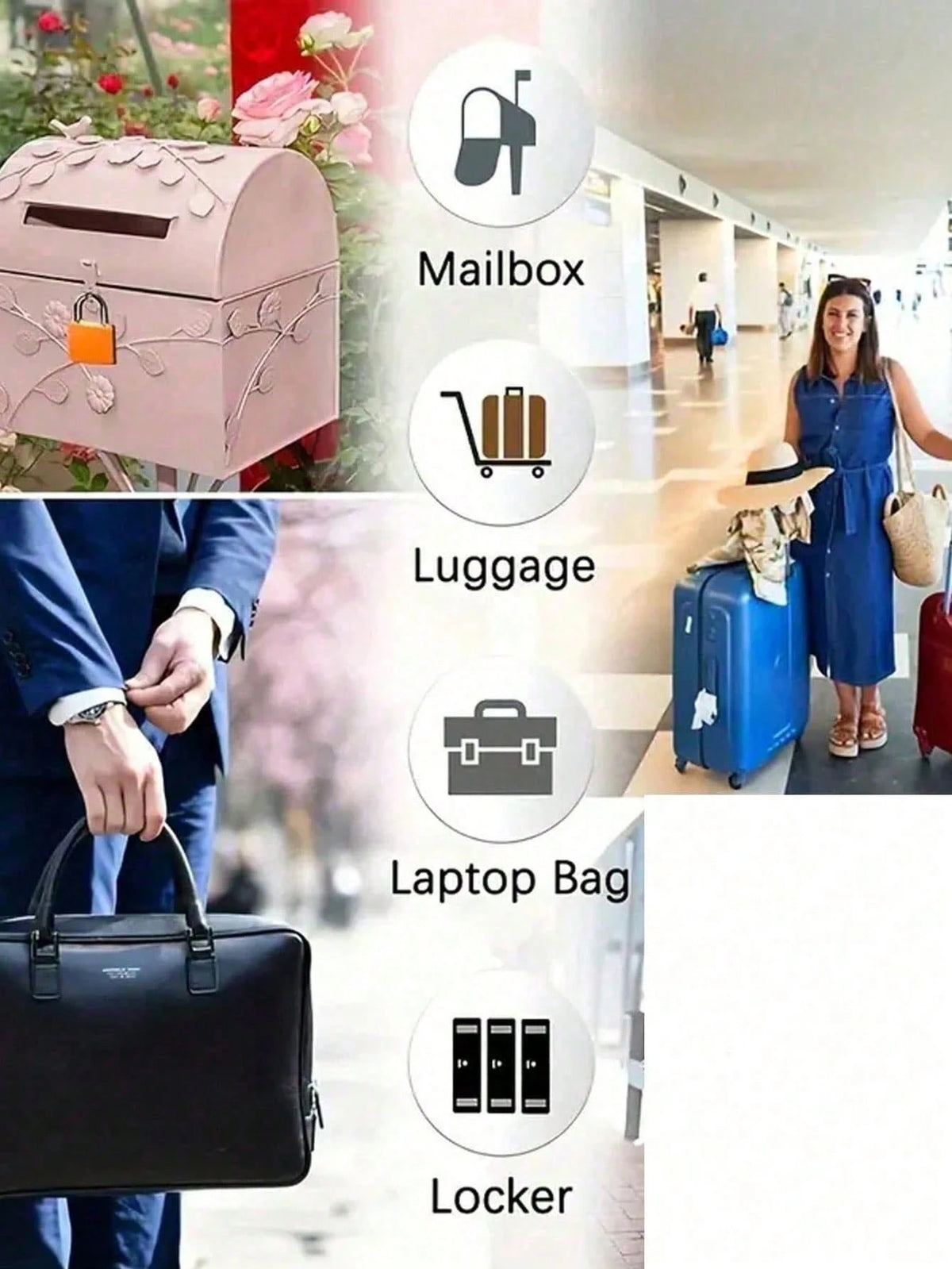1pc/10pcs Mini Colorful Padlocks With Keys, Zinc Alloy Body And Plastic Shell, Suitable For Luggage, Backpacks, Gym Lockers, Travel Bags, Classrooms, And Other Storage Purposes