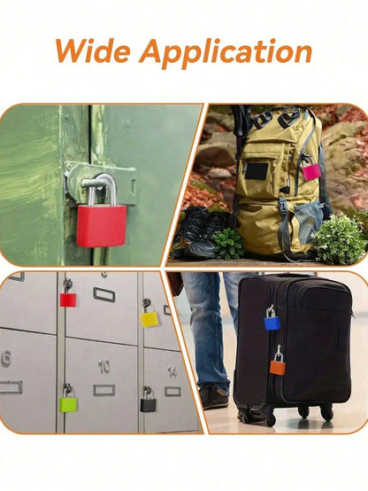 1pc/10pcs Mini Colorful Padlocks With Keys, Zinc Alloy Body And Plastic Shell, Suitable For Luggage, Backpacks, Gym Lockers, Travel Bags, Classrooms, And Other Storage Purposes