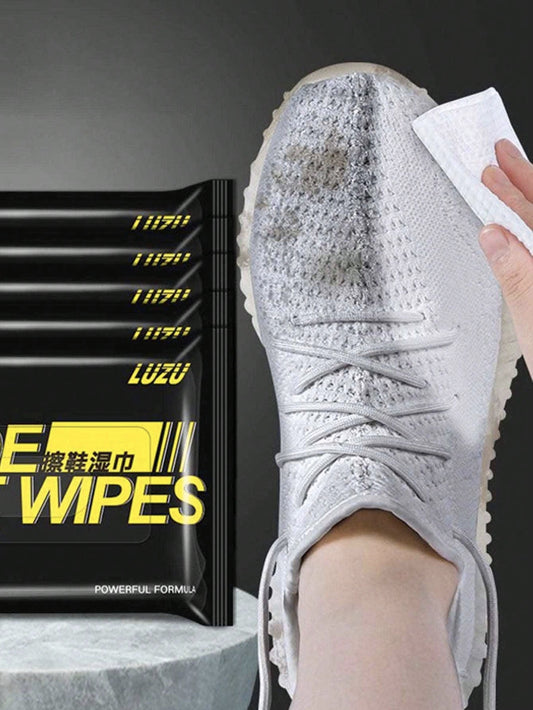 1pc 12 Sheets Disposable Sneaker Wipes Cleaning Cloth For Sports Shoes, Sports Cleaning Detergent For Outdoor Trekking, For Camping