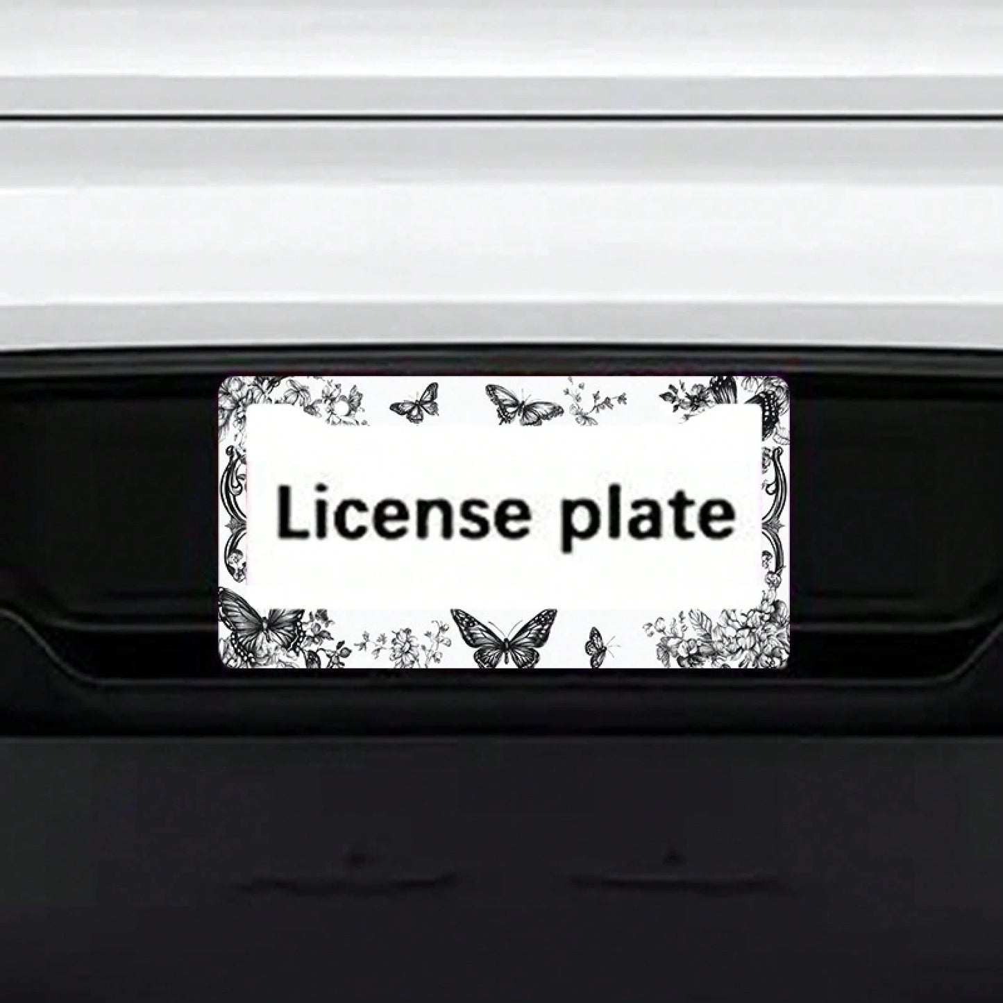 1pc 12x6in Butterfly Floral Metal License Plate Frame, Retro Car Accessory With Mounting Screws, Fits US & Most Global Vehicles, Valentine's Day Auto Decor Gift,Car Cover,Car Must Haves,Gifts,Car Deco