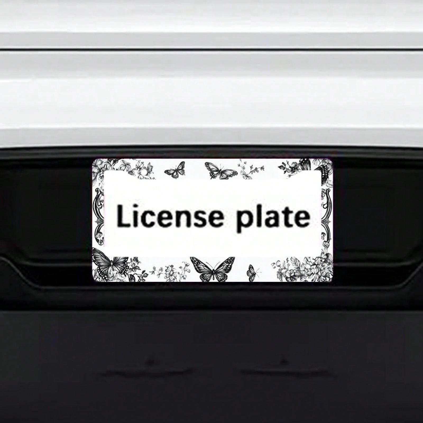 1pc 12x6in Butterfly Floral Metal License Plate Frame, Retro Car Accessory With Mounting Screws, Fits US & Most Global Vehicles, Valentine's Day Auto Decor Gift,Car Cover,Car Must Haves,Gifts,Car Deco
