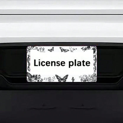 1pc 12x6in Butterfly Floral Metal License Plate Frame, Retro Car Accessory With Mounting Screws, Fits US & Most Global Vehicles, Valentine's Day Auto Decor Gift,Car Cover,Car Must Haves,Gifts,Car Deco