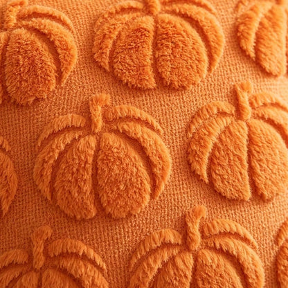1pc 18x18 Inch Autumn Harvest Pumpkin Plush Pillow Case, American Country Vintage Halloween Farm Style, Soft Faux Wool Faux Fur Texture Cushion Cover, Living Room Sofa Bedroom Chair Home Decor, Pillow