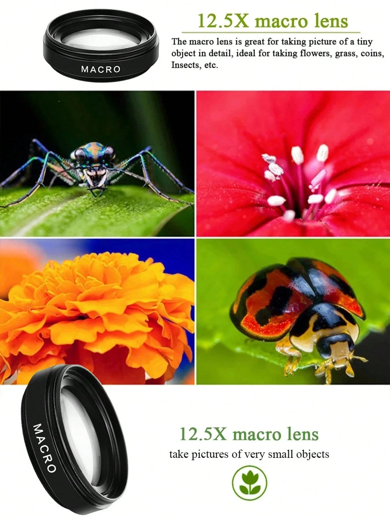 1pc 2 In 1 0.45X Macro Phone Wide Angle Lens Compatible With Iphone Android Phone For Summer Vacation, Travel, Creative Photography Phone Accessories, Phone Lens
