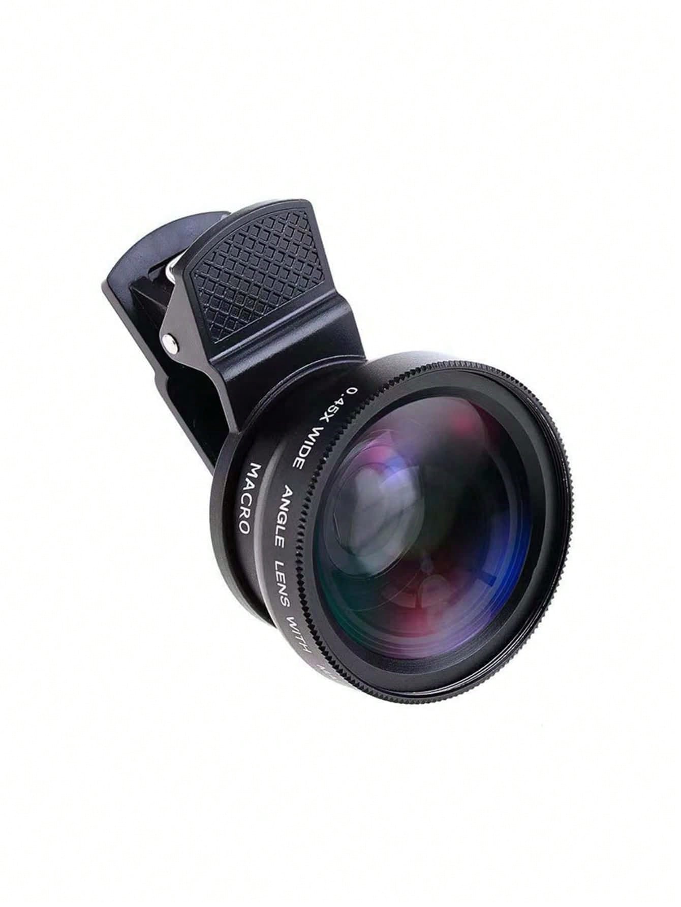 1pc 2 In 1 0.45X Macro Phone Wide Angle Lens Compatible With Iphone Android Phone For Summer Vacation, Travel, Creative Photography Phone Accessories, Phone Lens