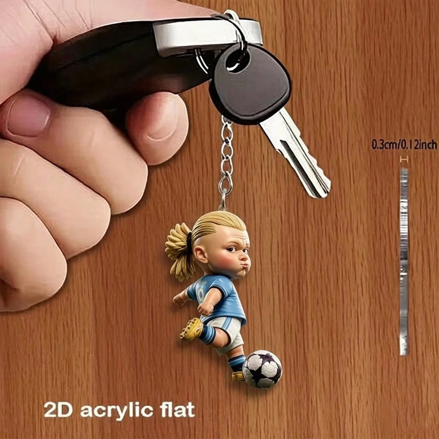 1pc 2D Acrylic Creative Cute Football Peripheral Car Keychain Pendant/Backpack Charm/Event Gift