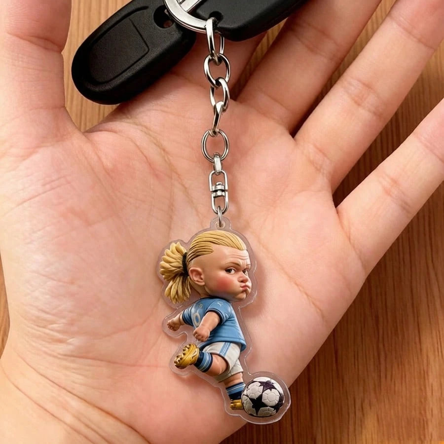 1pc 2D Acrylic Creative Cute Football Peripheral Car Keychain Pendant/Backpack Charm/Event Gift