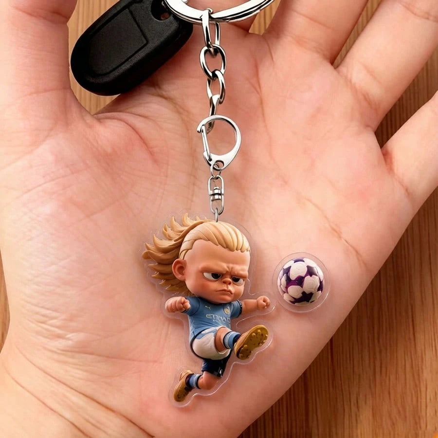 1pc 2D Acrylic Creative Cute Football Peripheral Car Keychain Pendant/Backpack Charm/Event Gift