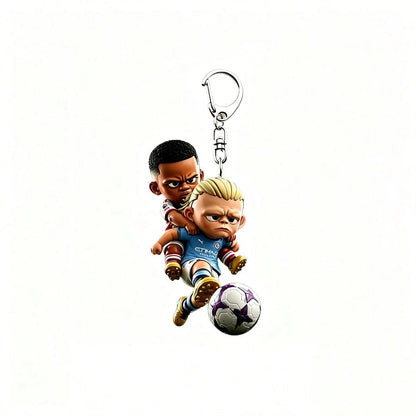 1pc 2D Acrylic Creative Cute Football Peripheral Car Keychain Pendant/Backpack Charm/Event Gift