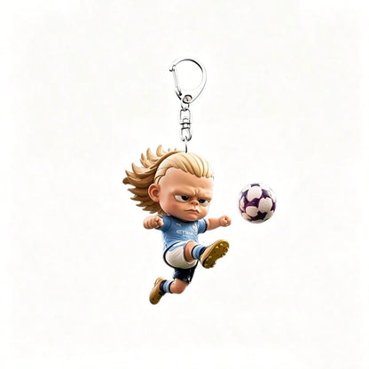 1pc 2D Acrylic Creative Cute Football Peripheral Car Keychain Pendant/Backpack Charm/Event Gift