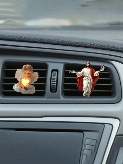 1pc/2pcs/1set/2set God Angel Air Vent Clips, Car Air Vent Decor, Women Car Accessories,Cute Acrylic Car Air Outlet Decoration, Aromatherapy Clip, Car Accessories Decoration.