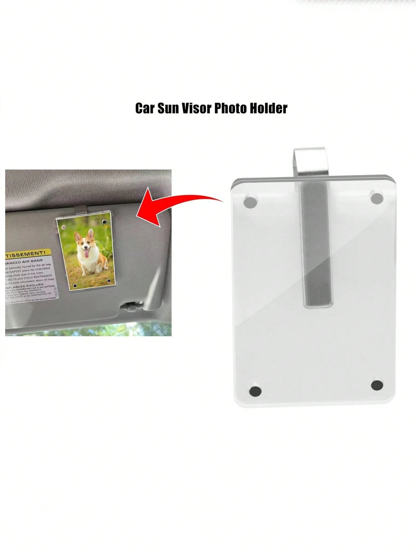 1pc/2pcs/3pcs/4pcs/5pcs New Magnetic Photo Clip For Car Sun Visor, Universal Acrylic Fridge Magnet Transparent Magnetic Instant Photo Frame, Car Sun Visor Photo Frame Clip, Personalized DIY Car Decor