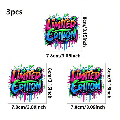 1pc/2pcs/3pcs Graffiti Pattern Heat Transfer Stickers, Suitable For DIY T-Shirts, Jeans, Pillows, Backpacks, Hats And Sofa Covers, Waterproof, Fade-Resistant, Durable, Washable Plastic Stickers, Fun P
