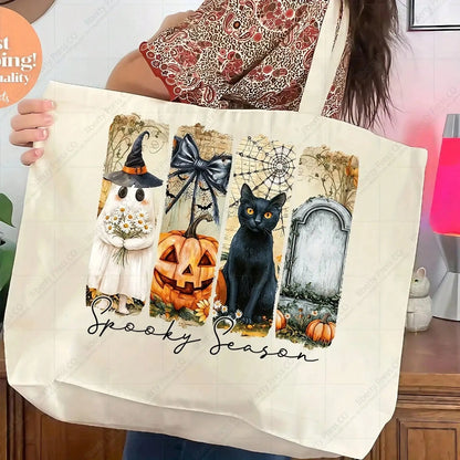 1pc/2pcs/3pcs "Halloween Season" Design- Pumpkin, Black Cat & Tombstone Pattern Heat Transfer Stickers, DTF Iron-On Fabric Patches, Washable Durable Fabric Decoration, Halloween Theme Fashion Accesso