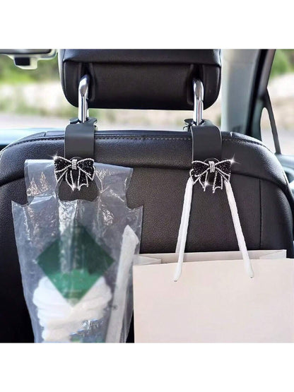 1pc/2pcs Bowknot Car Seat Back Hook Hangers Auto Interior Accessories