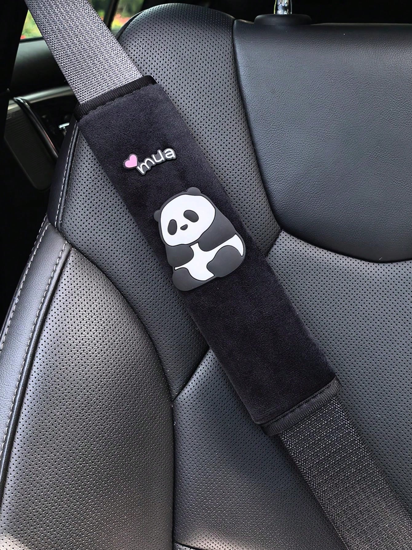 1pc/2pcs Car Interior Seat Belt Shoulder Protection Cover Cute Panda Decoration Shoulder Protection Anti Slip And Wear Resistant Four Season Universal