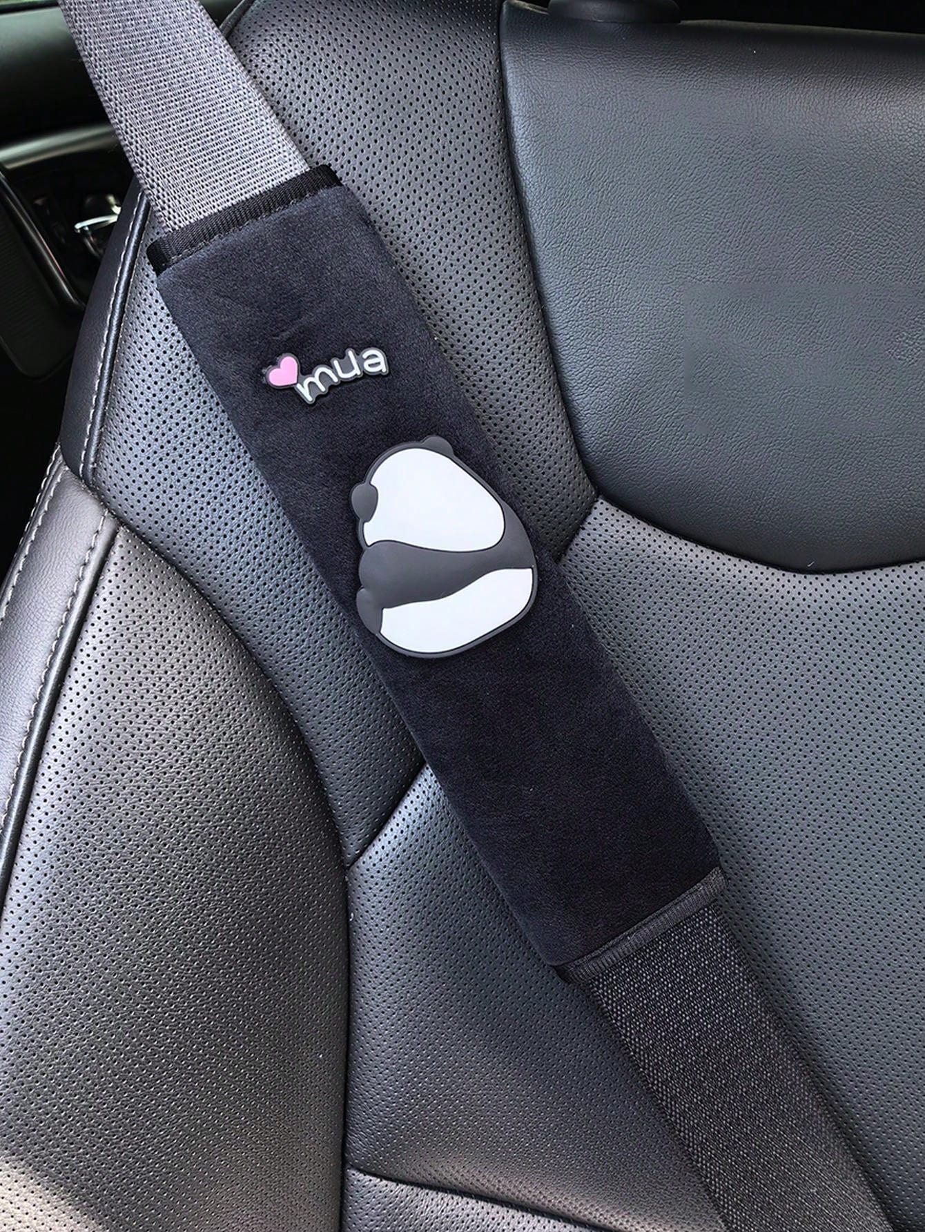 1pc/2pcs Car Interior Seat Belt Shoulder Protection Cover Cute Panda Decoration Shoulder Protection Anti Slip And Wear Resistant Four Season Universal