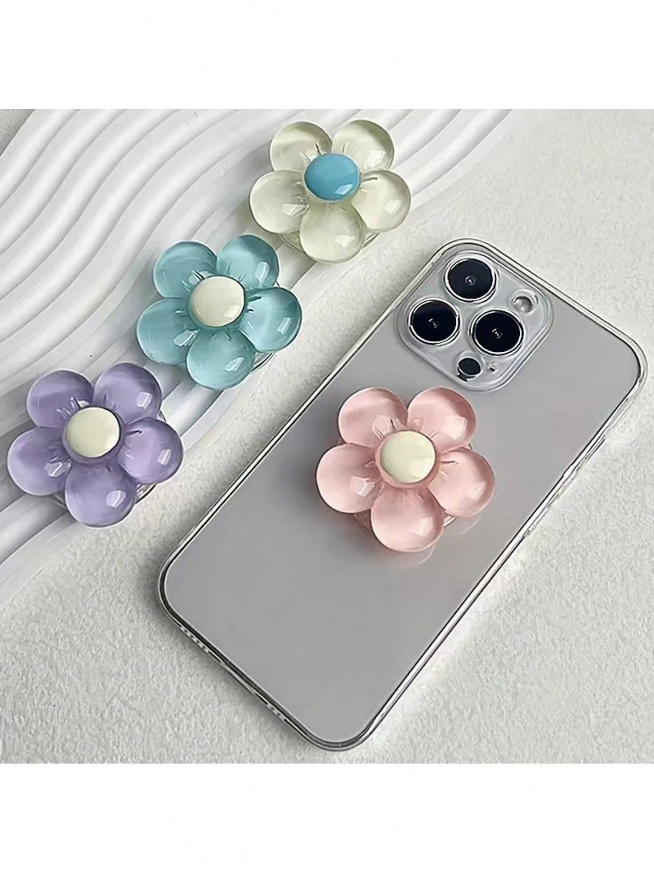 1pc/2pcs Cute Flower Telescopic Creative Phone Air Cushion Stand, Adhesive Foldable Slouchy Desktop Flower Cute Stand, Perfect Phone Gift, Halloween Gift, Christmas Gift, Suitable For IPhone, Android
