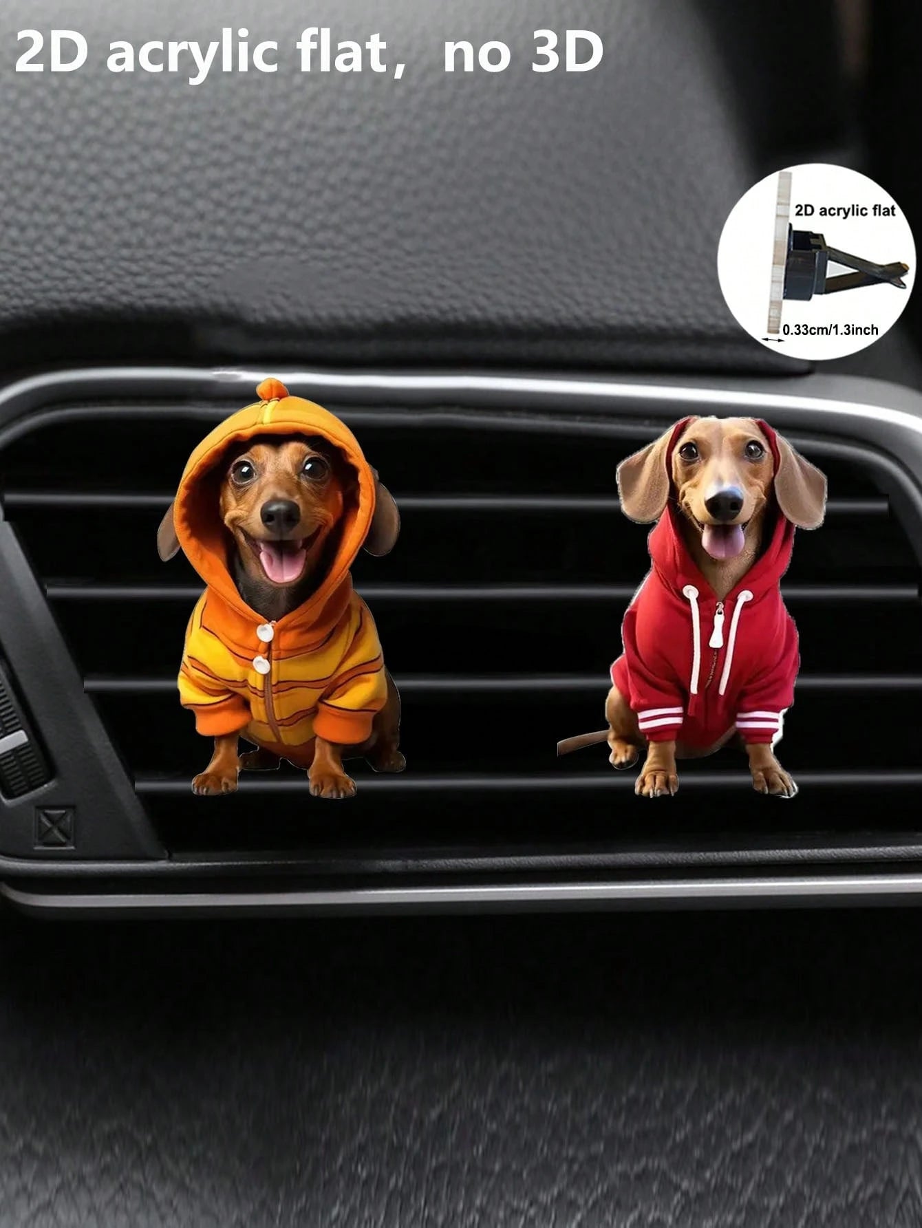 1pc/2pcs Dachshund Themed Car Air Vent Freshener Clip, Pet Animal Car Interior Decoration Accessories