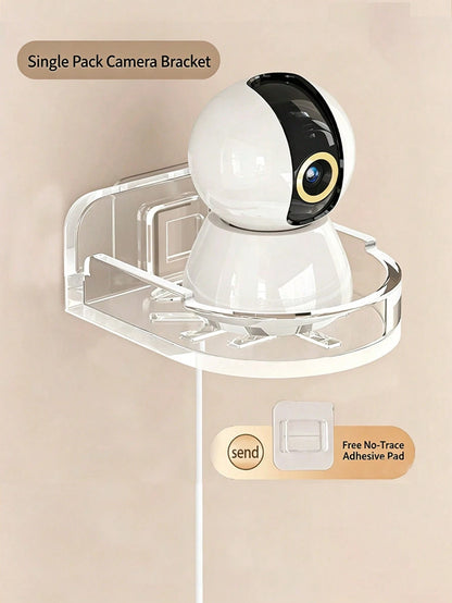 1pc/2pcs No-Drill Camera Wall Mount Bracket, Space-Saving Stable Storage Rack, Suitable For Nursery, Living Room, Kitchen, Indoor And Outdoor Use