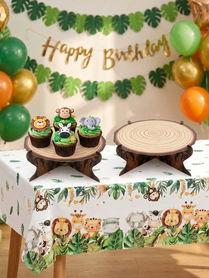 1pc/2pcs Single-Tier Tree Stump Themed Cupcake Stand, Wooden Texture Cupcake Holder, Forest Theme Cupcake Display, Western Theme Cake Stand, Rustic Camping Party Cupcake Rack, Birthday Wedding Party S