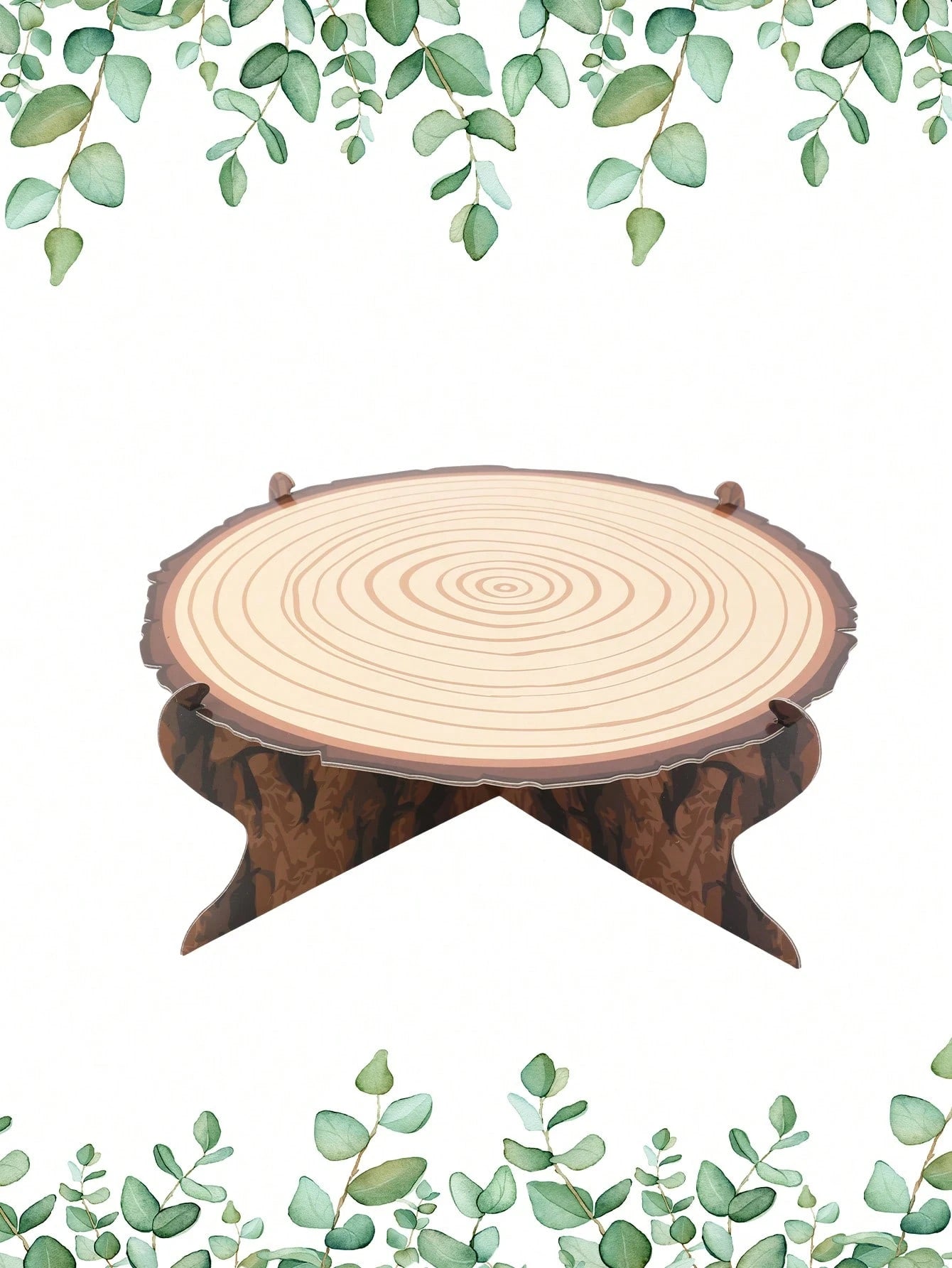 1pc/2pcs Single-Tier Tree Stump Themed Cupcake Stand, Wooden Texture Cupcake Holder, Forest Theme Cupcake Display, Western Theme Cake Stand, Rustic Camping Party Cupcake Rack, Birthday Wedding Party S