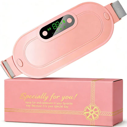 1Pc 3 Heat Levels 4 Massage Modes Menstrual Heating Pad, Cordless Rechargeable Electric Waist Massager, Portable Warm Belly Belt For Women Period Pain Relief