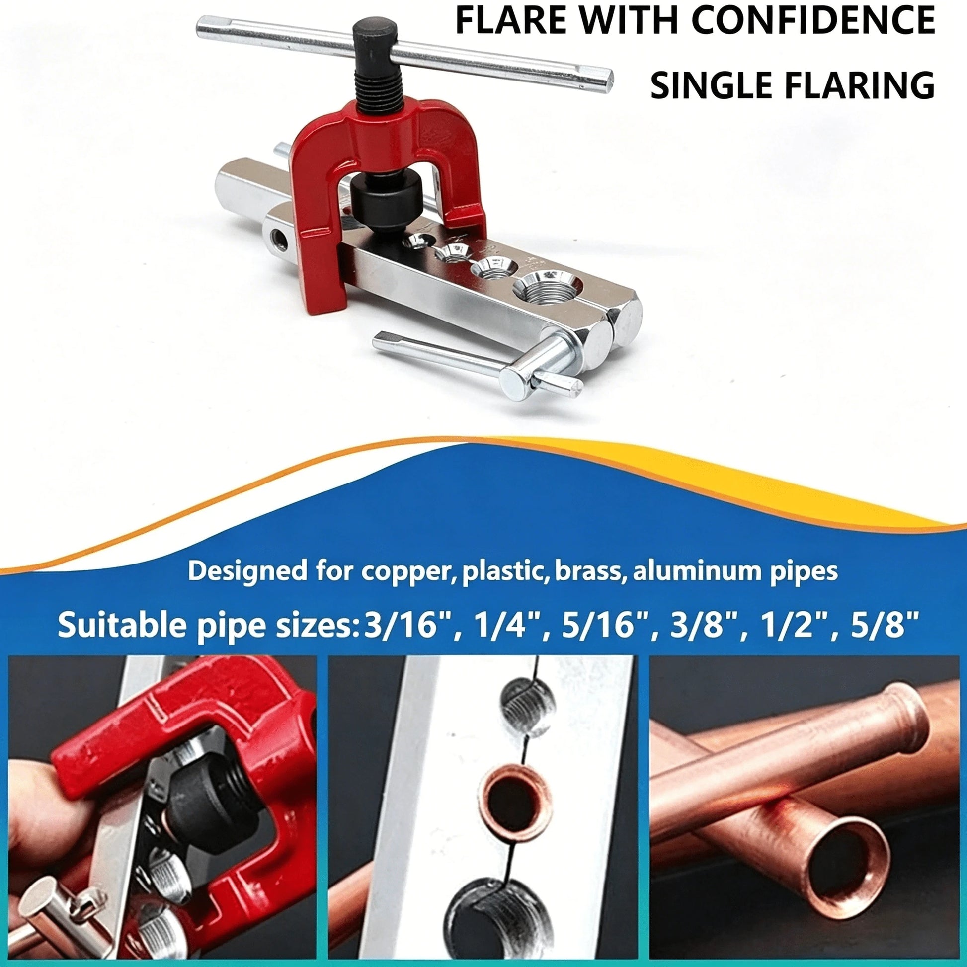 1PC 3-In-1 Manual Pipe Bender Kit, Aluminum Alloy Silver Red Pipe Bending Tool, 3/16 Inch Bender + 25FT Copper Tube & Complete Fittings, Heavy Duty Pipe Bender Set For US Air Conditioner Repair, Plum