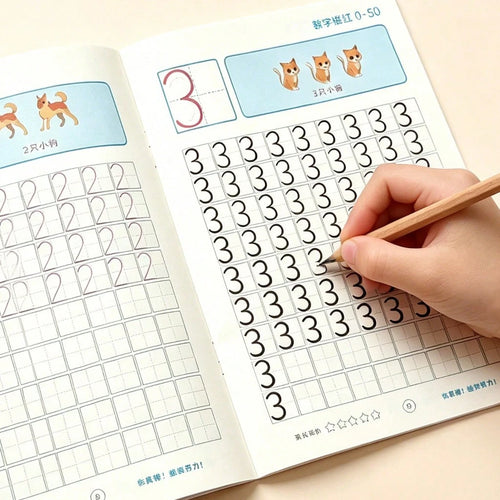 1pc 32-Page Number Practice Book, 0-50 Number Font Writing Practice Book, Number Learning Tracing Book, Number Calligraphy Handwriting Tracing Book, School And Back To School Supplies