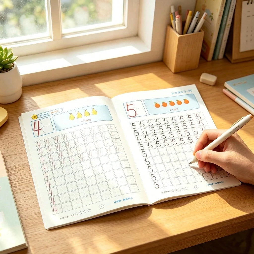 1pc 32-Page Number Practice Book, 0-50 Number Font Writing Practice Book, Number Learning Tracing Book, Number Calligraphy Handwriting Tracing Book, School And Back To School Supplies