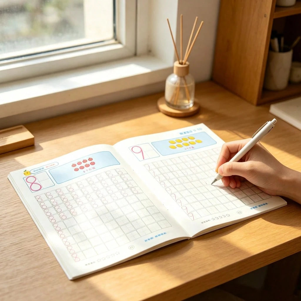 1pc 32-Page Number Practice Book, 0-50 Number Font Writing Practice Book, Number Learning Tracing Book, Number Calligraphy Handwriting Tracing Book, School And Back To School Supplies
