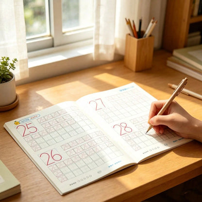 1pc 32-Page Number Practice Book, 0-50 Number Font Writing Practice Book, Number Learning Tracing Book, Number Calligraphy Handwriting Tracing Book, School And Back To School Supplies