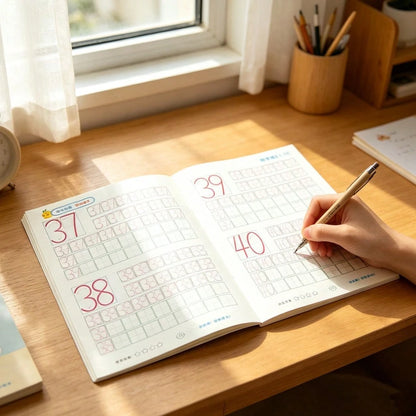 1pc 32-Page Number Practice Book, 0-50 Number Font Writing Practice Book, Number Learning Tracing Book, Number Calligraphy Handwriting Tracing Book, School And Back To School Supplies