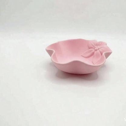 1pc 3D Printed Pink Floral Jewelry Storage Box, Can Hold Earrings, Rings, Necklaces, Hair Ties, Cute Vanity Entryway Organizer Tray, Accessory Storage, Jewelry Tray, Home Decor