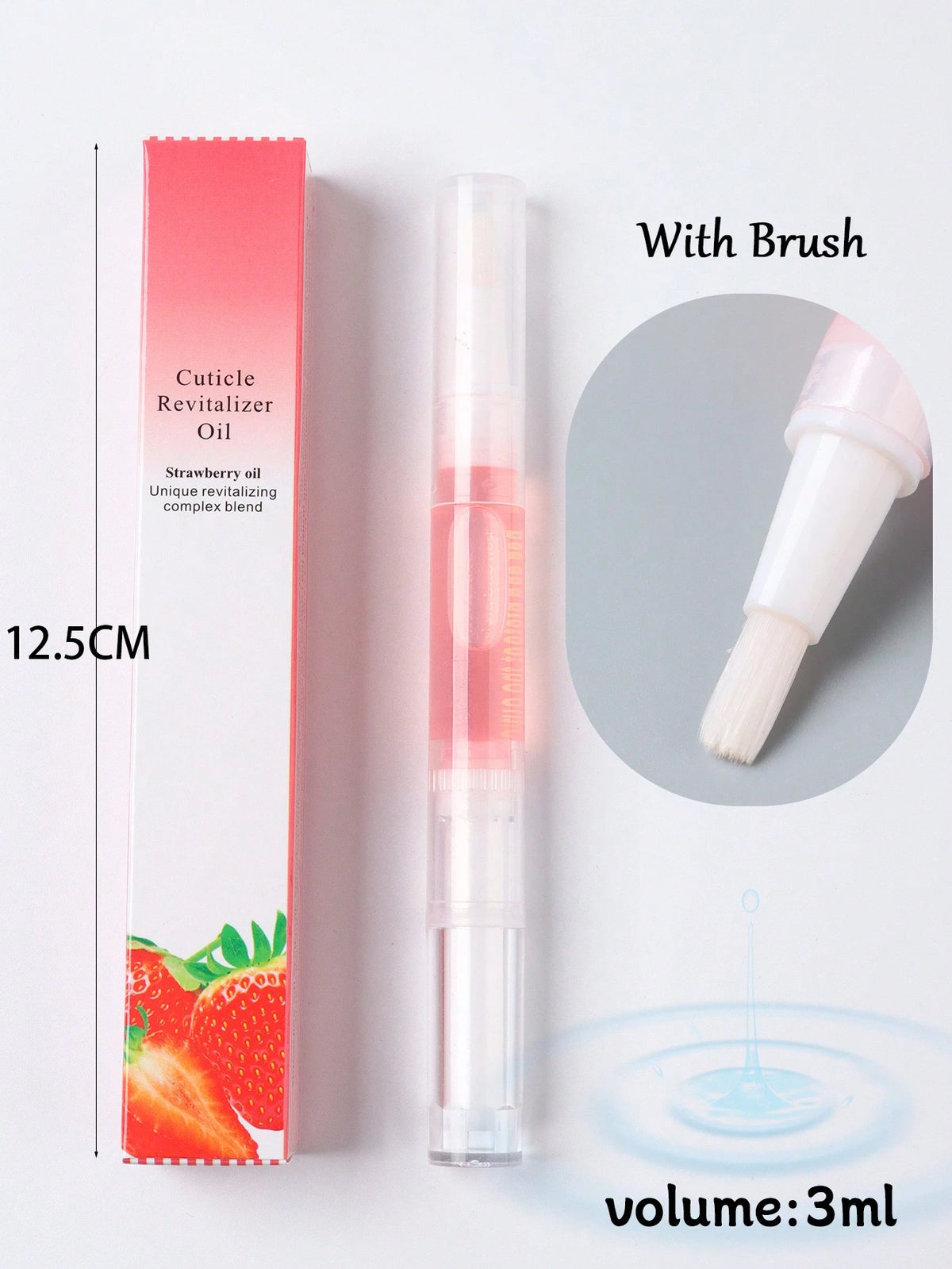 1pc 3ml Pink Nail Cuticle Care Oil Pen, Plant Nourishing Oil Moisturizing Anti-Hangnail Nail Edge Care Tool (Random Version)