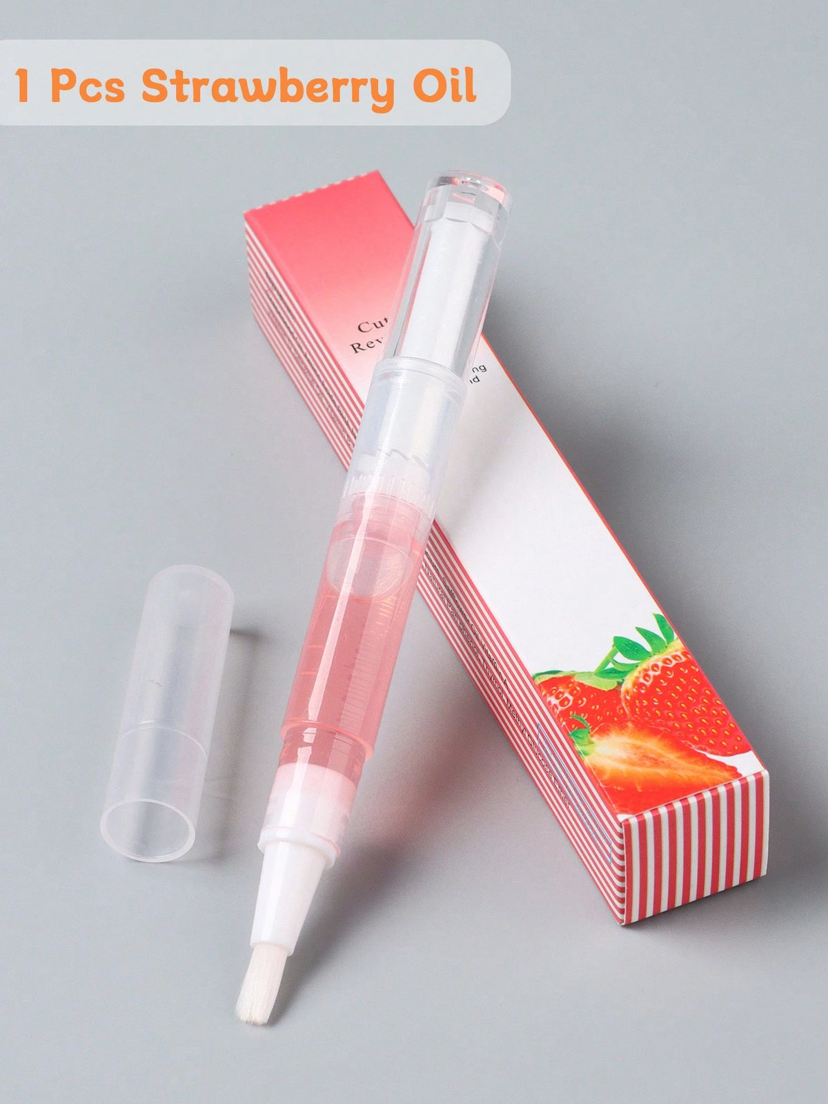 1pc 3ml Pink Nail Cuticle Care Oil Pen, Plant Nourishing Oil Moisturizing Anti-Hangnail Nail Edge Care Tool (Random Version)