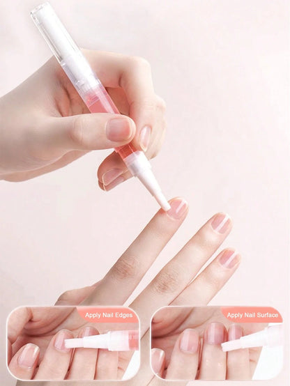 1pc 3ml Pink Nail Cuticle Care Oil Pen, Plant Nourishing Oil Moisturizing Anti-Hangnail Nail Edge Care Tool (Random Version)