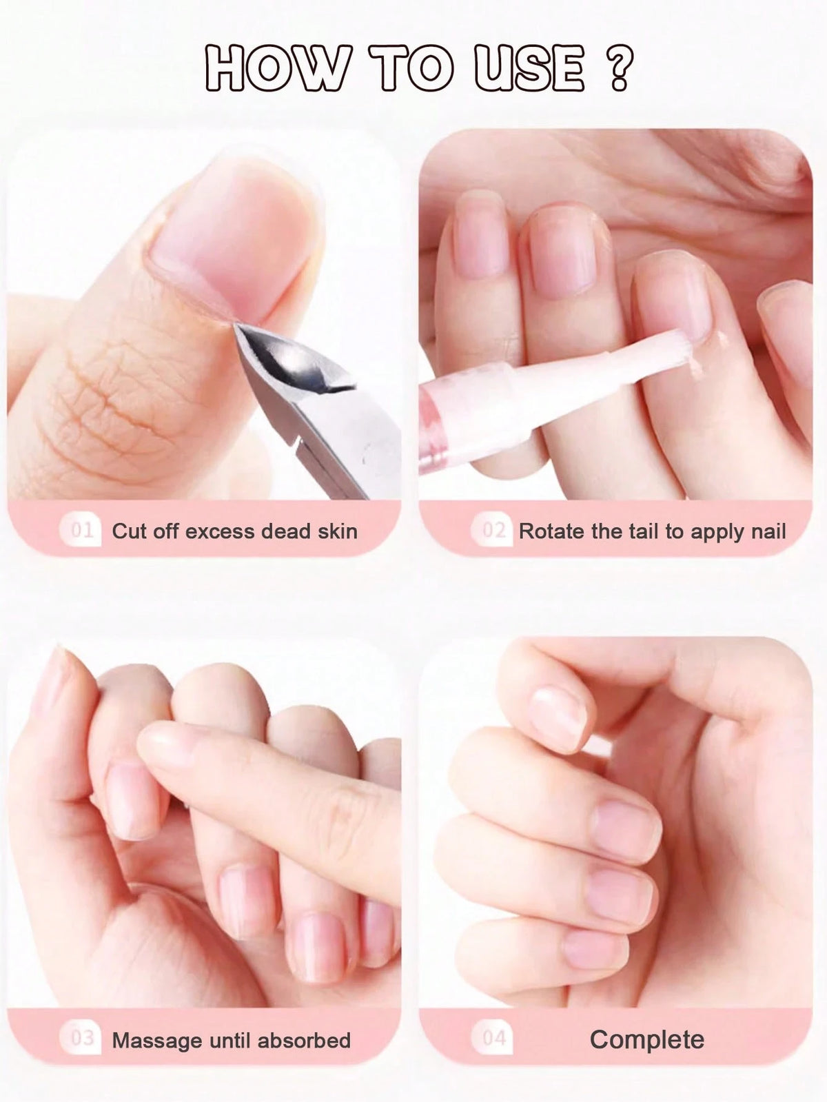 1pc 3ml Pink Nail Cuticle Care Oil Pen, Plant Nourishing Oil Moisturizing Anti-Hangnail Nail Edge Care Tool (Random Version)